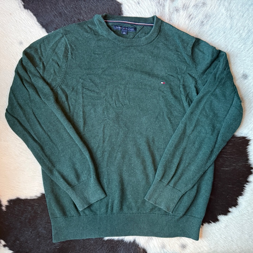 Tommy Hilfiger Men's Forest Green Crewneck Sweater